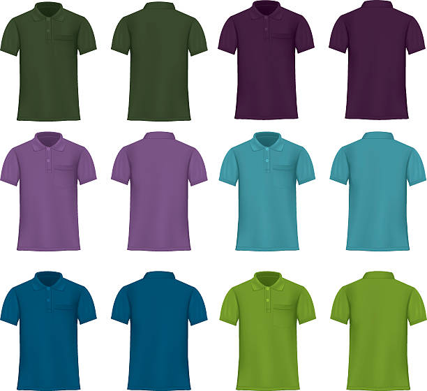istock Set of templates colored polo shirts for men.vector 506445584