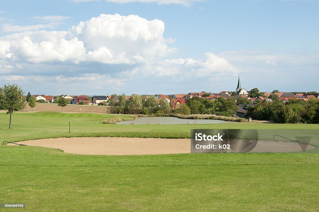 Beautiful Golf Course in Europe A Beautiful Golf Course in a European Village in Summer Agricultural Field Stock Photo