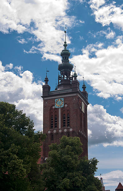 Torre da Catedral de Gdansk - fotografia de stock