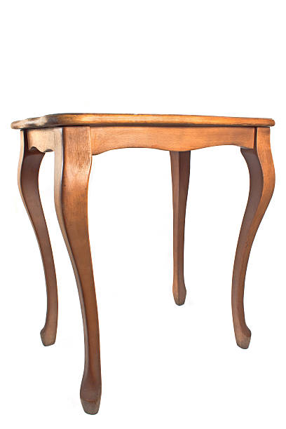 istock Vintage small hard wood table  isolated on white 506467299