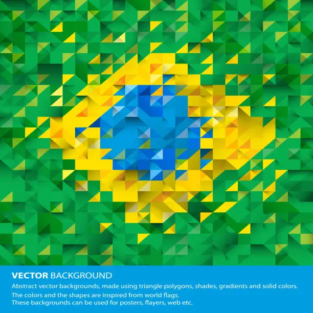 Vector illustration of Abstract Brazil Background, Brazilian Flag