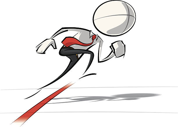 Simple Business People on Project - Go Sparse vector illustration of a of a generic Business cartoon character starting a race. starting gun stock illustrations