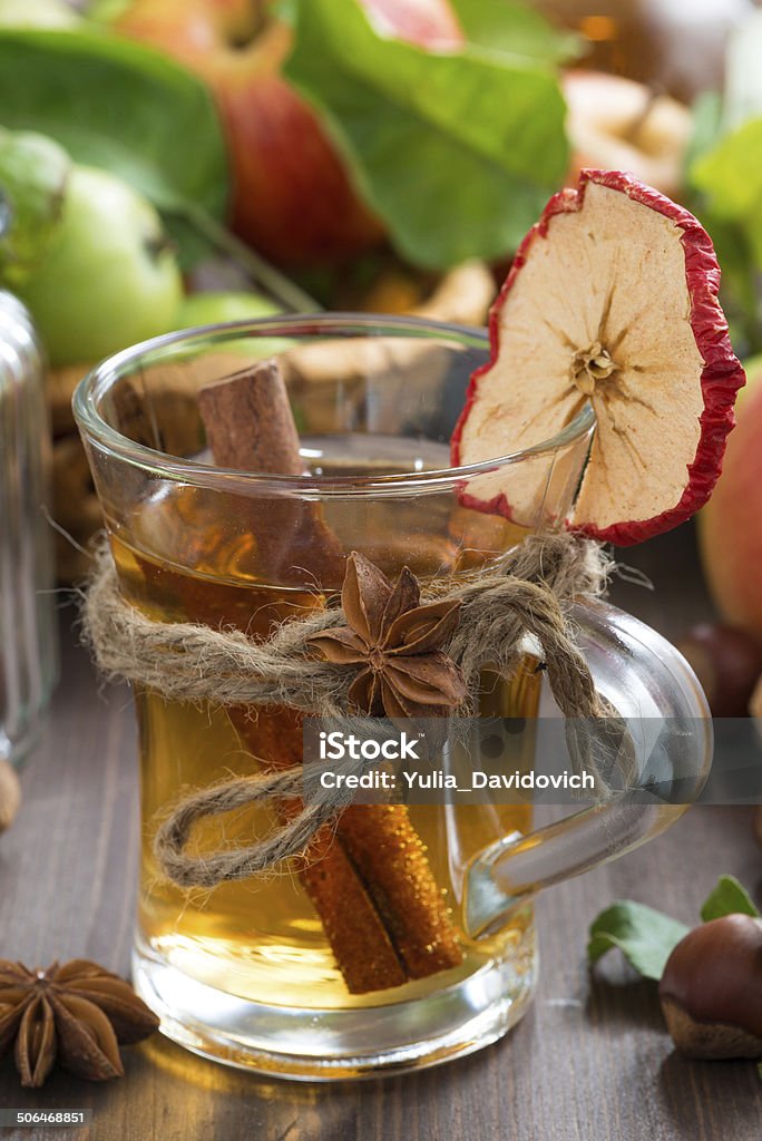 Sidra de Maçã com especiarias em vidro Caneca, vertical - Royalty-free Abuso de Álcool Foto de stock