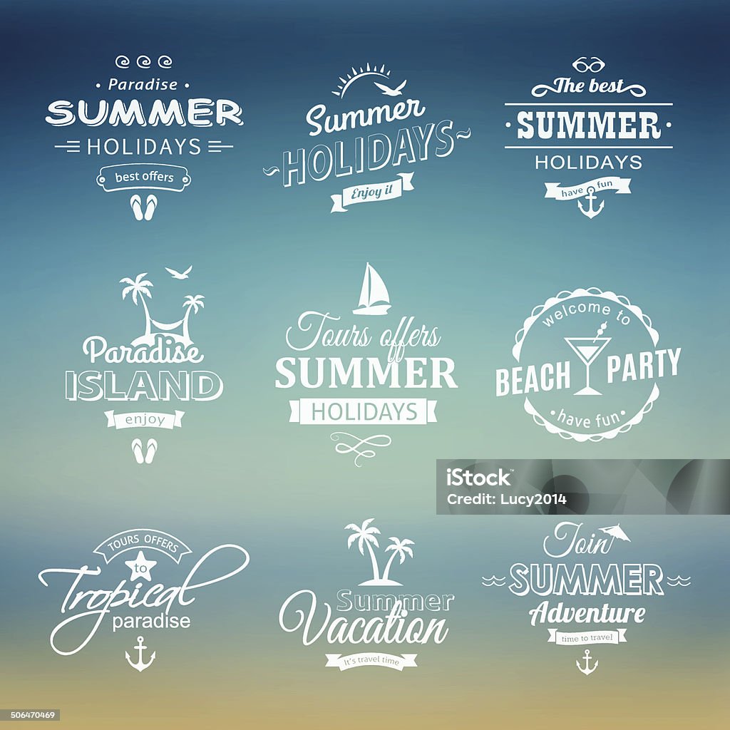 blue Label sur la plage - clipart vectoriel de Bordure libre de droits