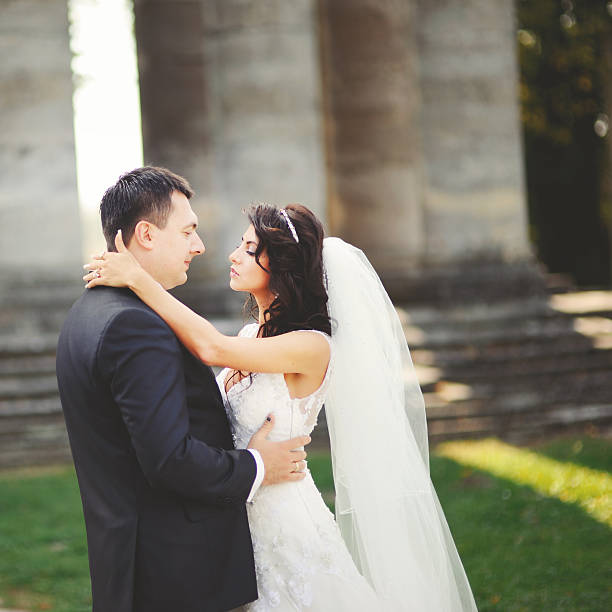 istock Happy newlywed  couple on wedding day 506470807