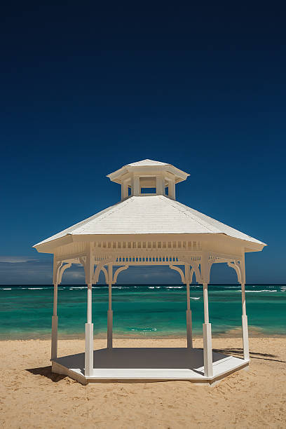 istock Wedding set up or altar on tropical island 506471446