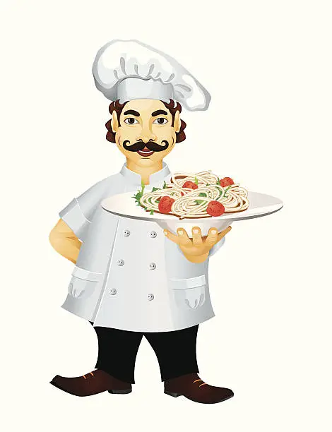 Vector illustration of Italian chef