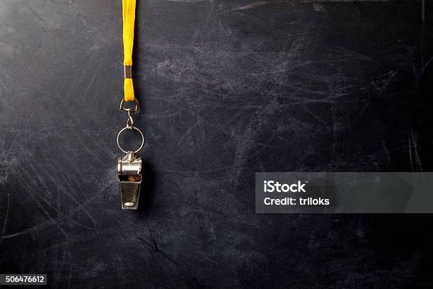 Closeup Of Whistle Stock Photo - Download Image Now - Whistle, Blowing, Sport