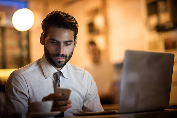 istock Busy man in the coffee shop 506479976