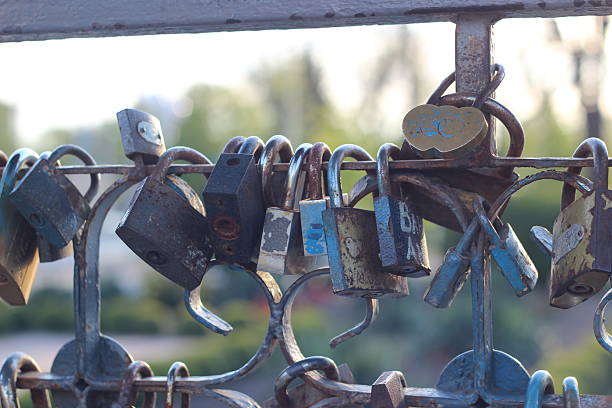 istock Wedding locks on the fence 506480130