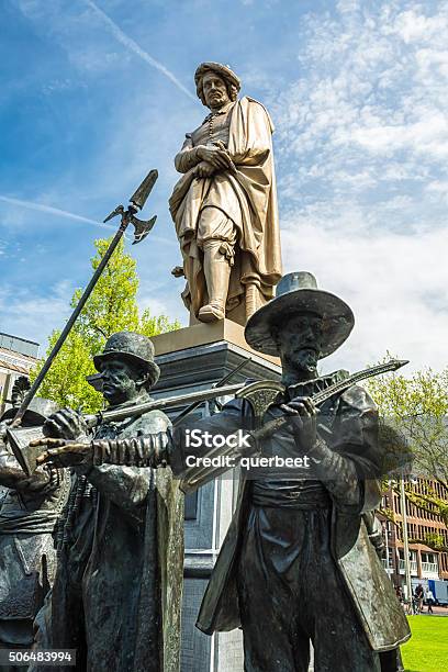 Rembrandt Statue In Amsterdam Stock Photo - Download Image Now - Amsterdam, Rembrandt - Artist, Statue