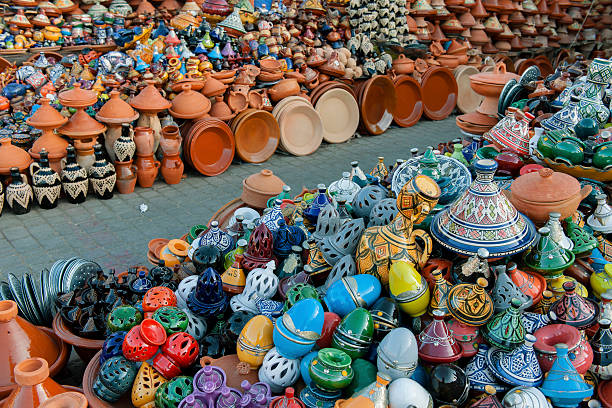 istock Colorful Moroccan Tajine Pots at a Souk in Marrakech 506492791