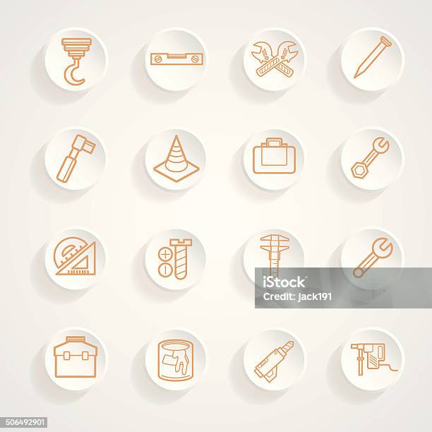 Tools Functions Menu Icons Set Stock Illustration - Download Image Now - Accessibility, Axe, Blade