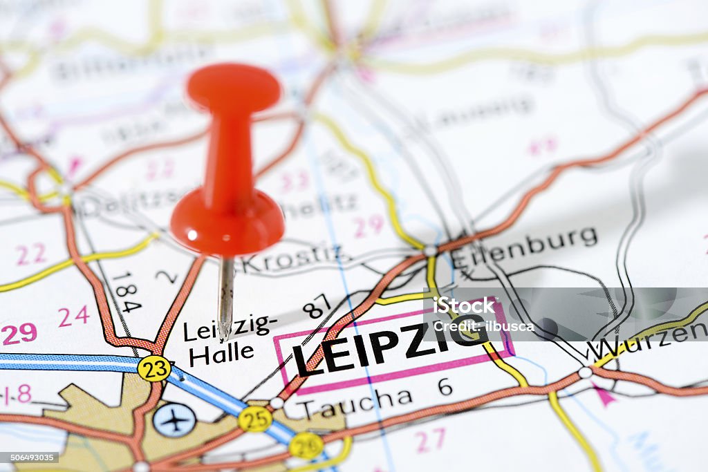 Европейских городов на карте серии: Лейпциг - Стоковые фото Лейпциг роялти-фри