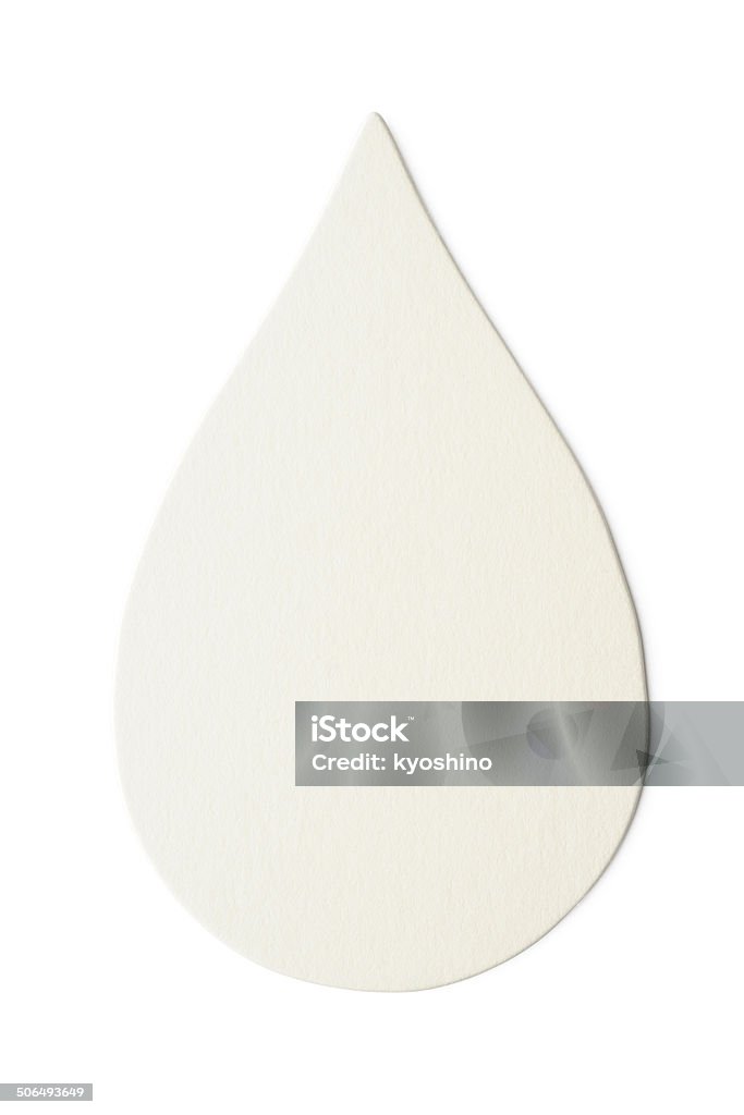 Isolé sur un blanc Étiquette goutte d'eau sur fond blanc - Photo de Beige libre de droits