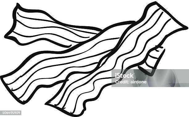 Fried Bacon Doodle Stock Illustration - Download Image Now - Bacon, Doodle, Drawing - Activity