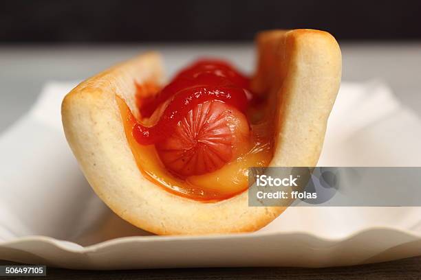 Hot Dog With Ketchup Stock Photo - Download Image Now - Bratwurst, Bread, Bun - Bread