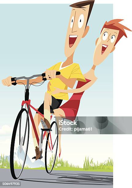 Cycling Couple Stock Illustration - Download Image Now - Bicycle, Cycling, Friendship