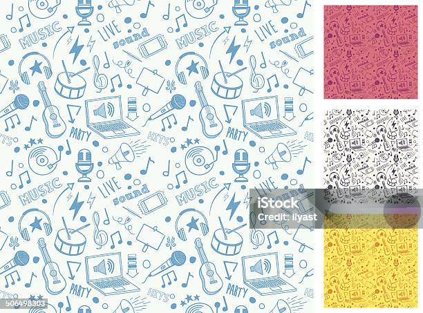 Seamless Music Doodle Pattern Stock Illustration - Download Image Now - Music, Pattern, Backgrounds