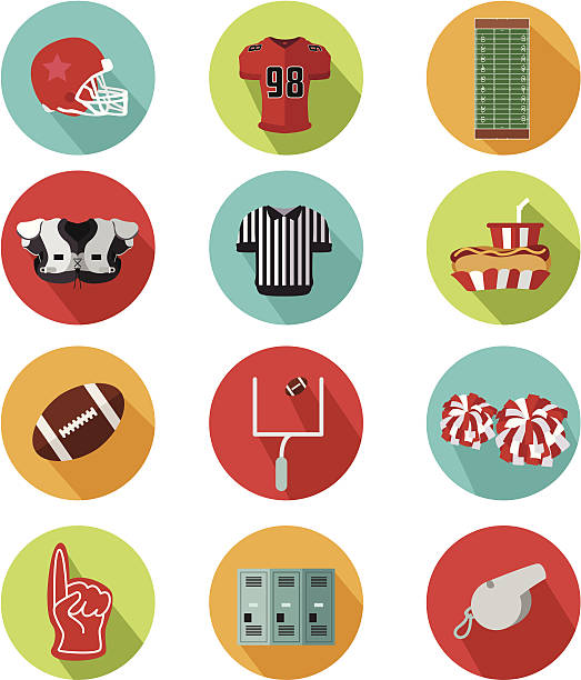 illustrations, cliparts, dessins animés et icônes de icônes de football américain - scoreboard sport clip art vector