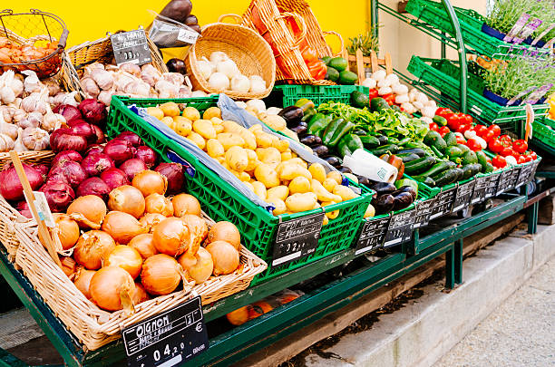 Imported Vegetables Farmers Market Stall at Winter