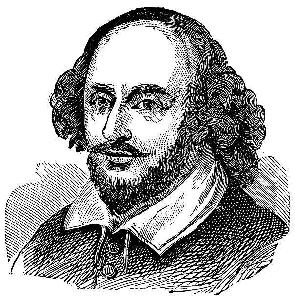 William Shakespeare Engraving from 1896 featuring the playwright William Shakespeare. william shakespeare illustrations stock illustrations