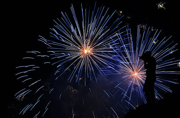 istock Photographer photographing fireworks 506503098