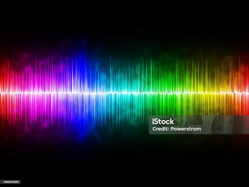 Difusamente Arco iris SOUNDWAVE con fondo negro - Foto de stock de Arco iris libre de derechos