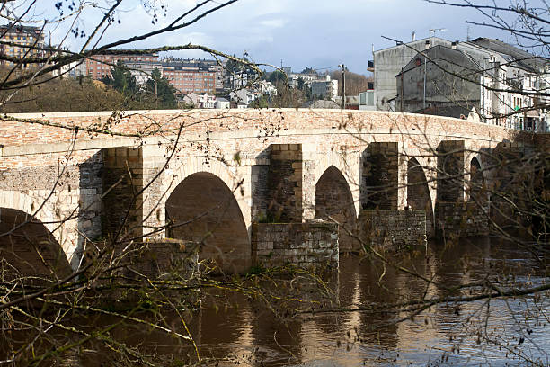 antico ponte di pietra in lugo, la galizia, spagna. - fernando lugo foto e immagini stock
