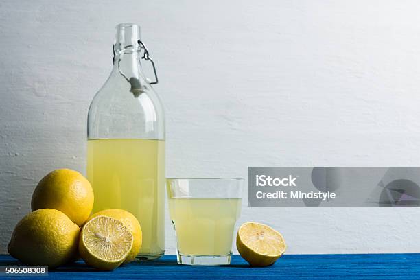 Limoncello Tradtitional Italian Beverage Stock Photo - Download Image Now - Alcohol - Drink, Aperitif, Backgrounds