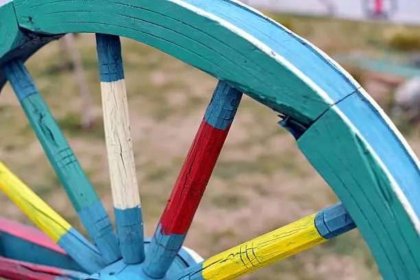 Photo of multi color cart wheel