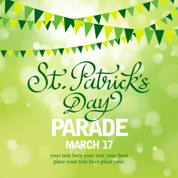 ilustraciones, imágenes clip art, dibujos animados e iconos de stock de desfile del día de san patricio - cabalgata