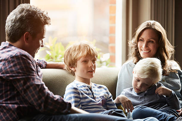 istock Catching up together as a family 506516912