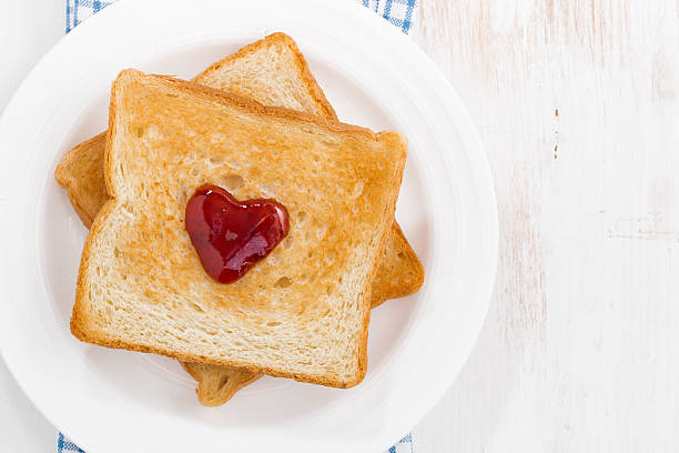 istock toast with jam for Valentine Day 506517054