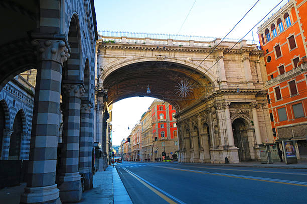 istock Monumental bridge in Genoa,Italy 506518474