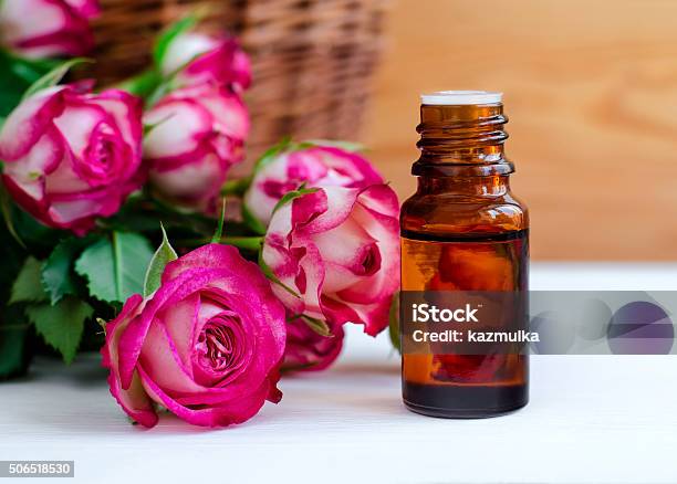 Essential Rose Oil Stock Photo - Download Image Now - Essential Oil, Rose - Flower, Cooking Oil