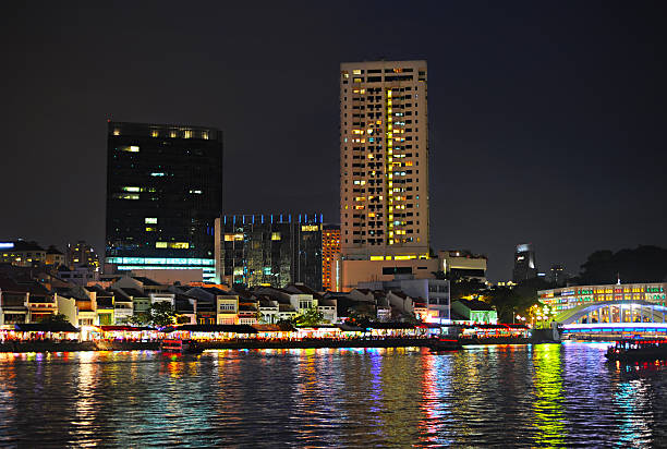 istock Boat quay at night, Singapore 506519862