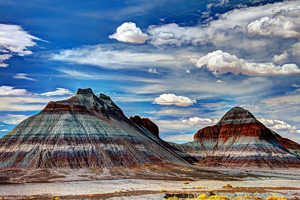 The Tepees at Petrified Forest National Park stock photo