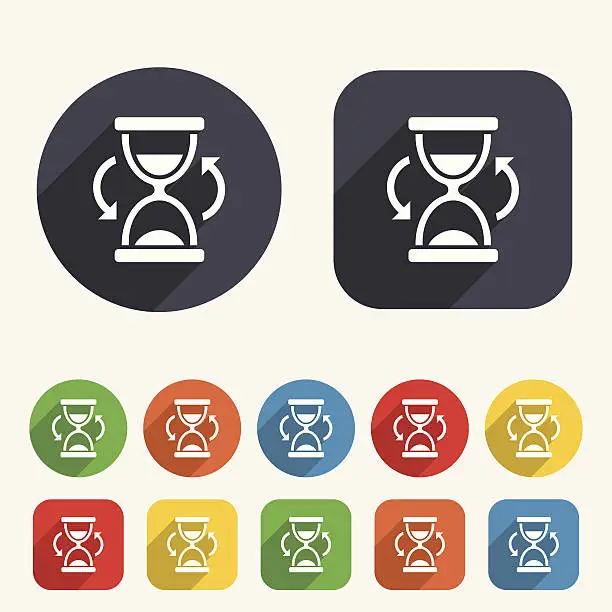 Vector illustration of Hourglass sign icon. Sand timer symbol.