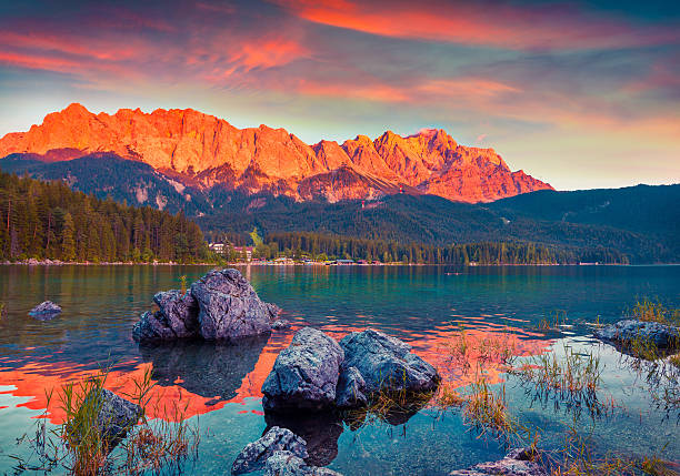 istock Colorful summer scene on the Eibsee lake in German Alps 506541534