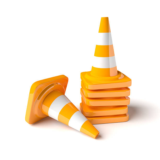 istock Traffic cones on the white background 506546892