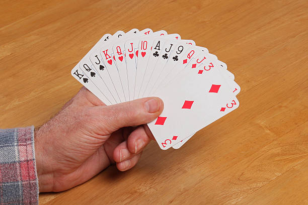 ACOL Contract Bridge Hand. Opening 2NT. stock photo