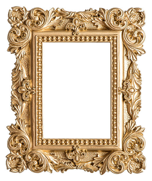 istock Golden picture frame baroque style. Vintage art object 506549386