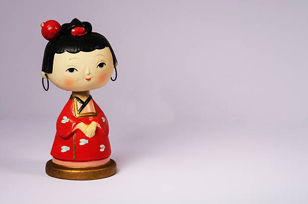Japanese Wood Bobbin' Head Doll.