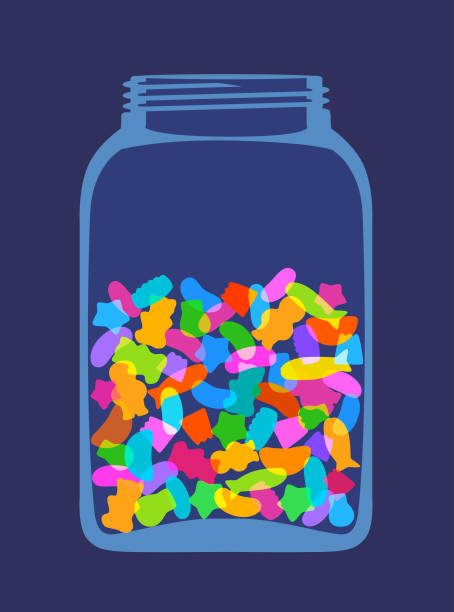 candy jar süße - variety stock-grafiken, -clipart, -cartoons und -symbole