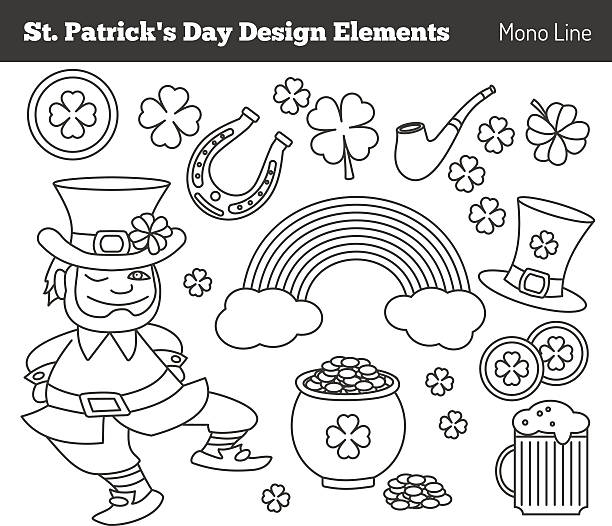set of saint patricks day design elements - ireland south africa 幅插畫檔、美工圖案、卡通及圖標
