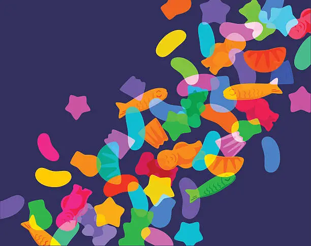 Vector illustration of Candy Sweets and Jelly babies
