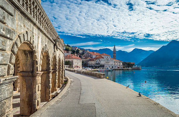 istock Beautiful blue morning in Perast old town 506557954