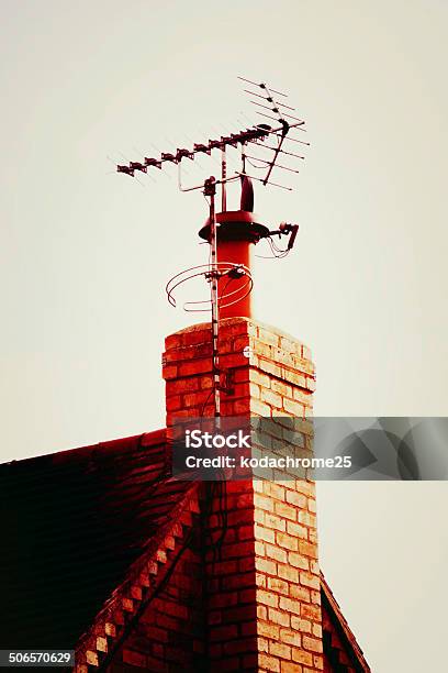 Tv Arial Stock Photo - Download Image Now - Antenna - Aerial, Blue, Brick