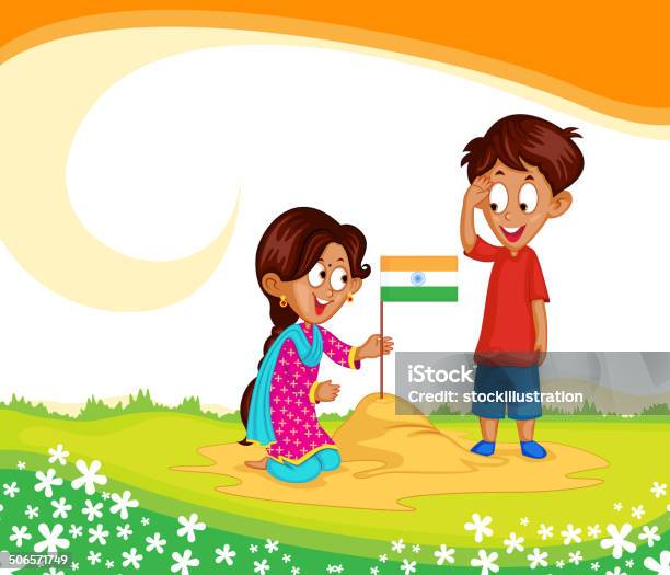 인도어 동생이요 및 시스터 산 인도 플래깅 1월에 대한 스톡 벡터 아트 및 기타 이미지 - 1월, Republic Day, 국가 관광명소